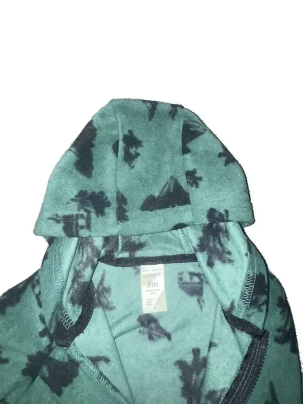 Carter's Baby Boys Hooded Fleece  Dinosaur Jumpsuit Forest Green Size 3M